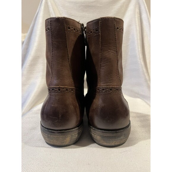 Andrew Marc Wingtip Brown Leather Lace Up Ankle‎ Boots w/ Zipper Men 9.5 C99-112 - Picture 8 of 16